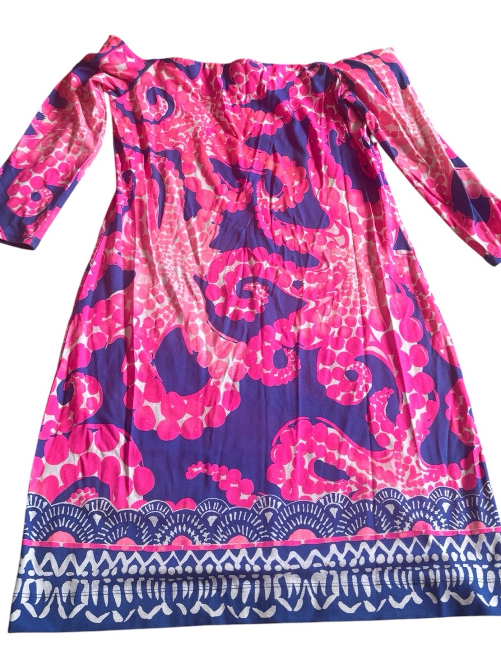 Lilly Pulitzer Laurana Dress Off The Shoulder Ocean Engineered Tentacles